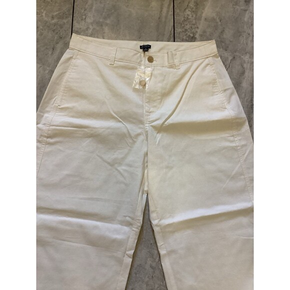 J. Crew NWOT Ivory Barrel Leg Pants in Cotton Blend 29 - Picture 3 of 7